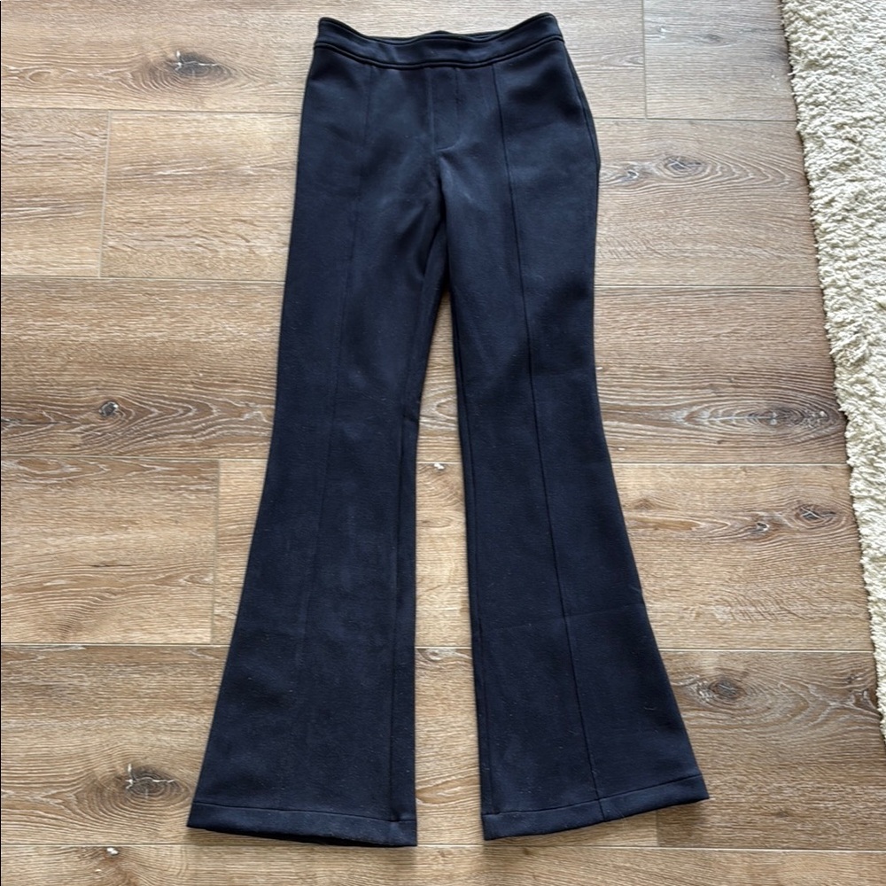 Spanx Faux Suede Navy Flared Pants